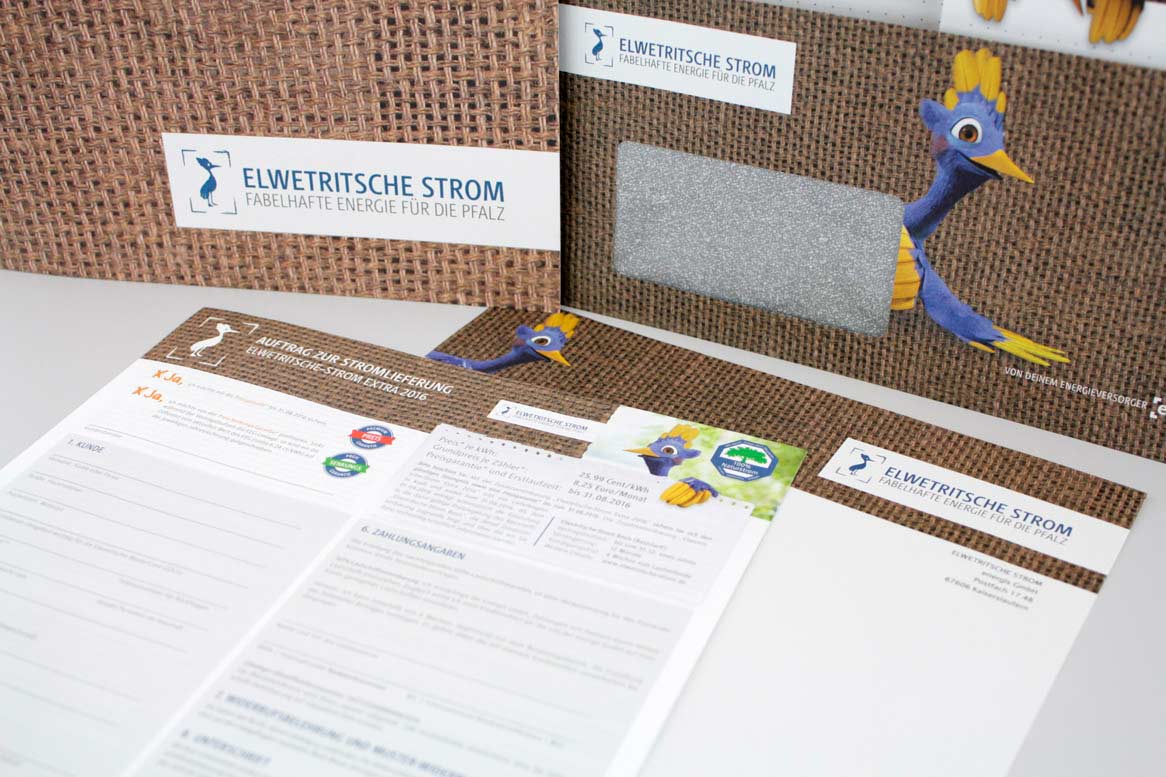 Elwetritsche Strom Geschäftsausstattung von energis
