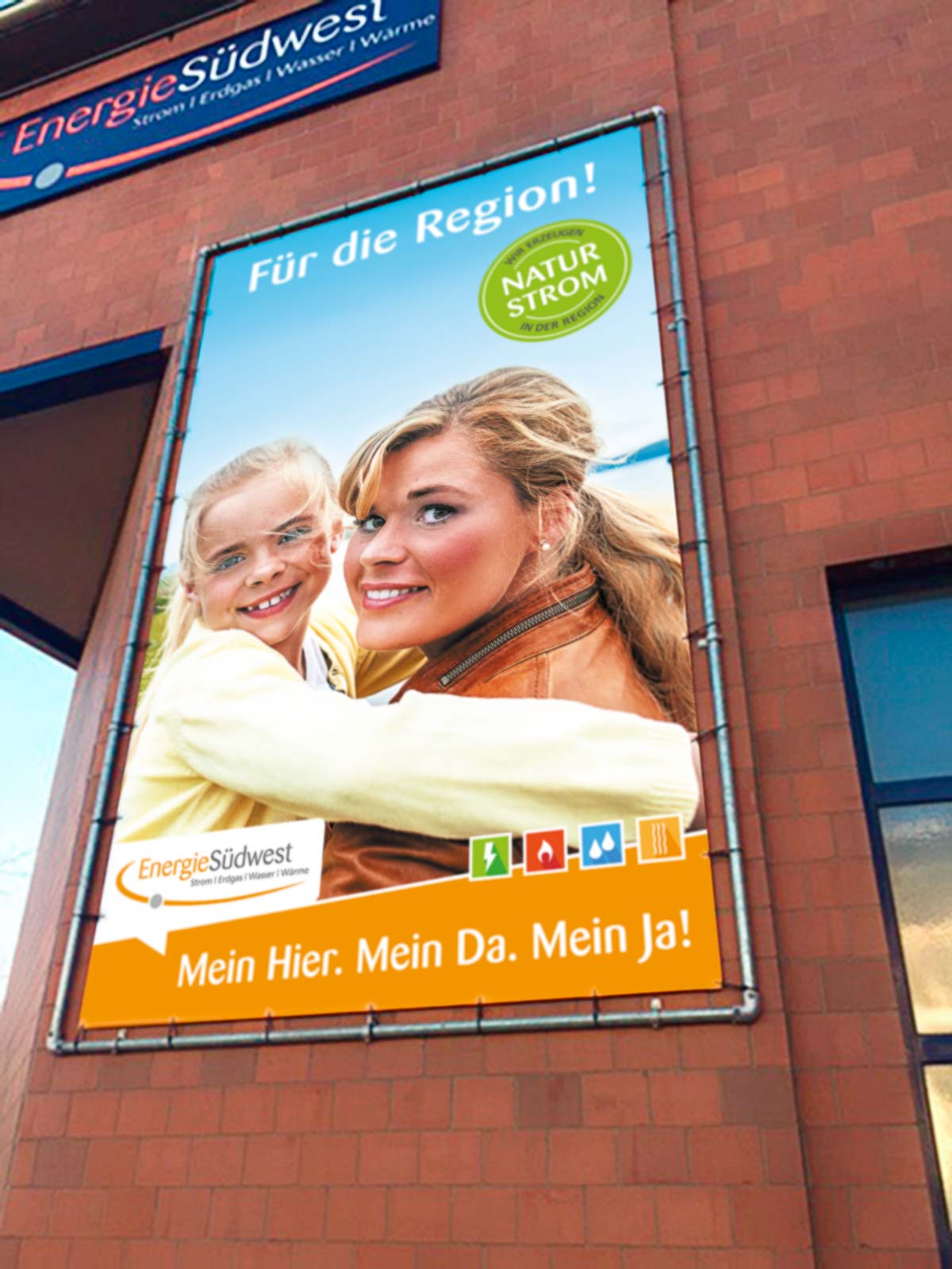 EnergieSüdwest AG, Strom,Werbemittel, Fassadenbanner