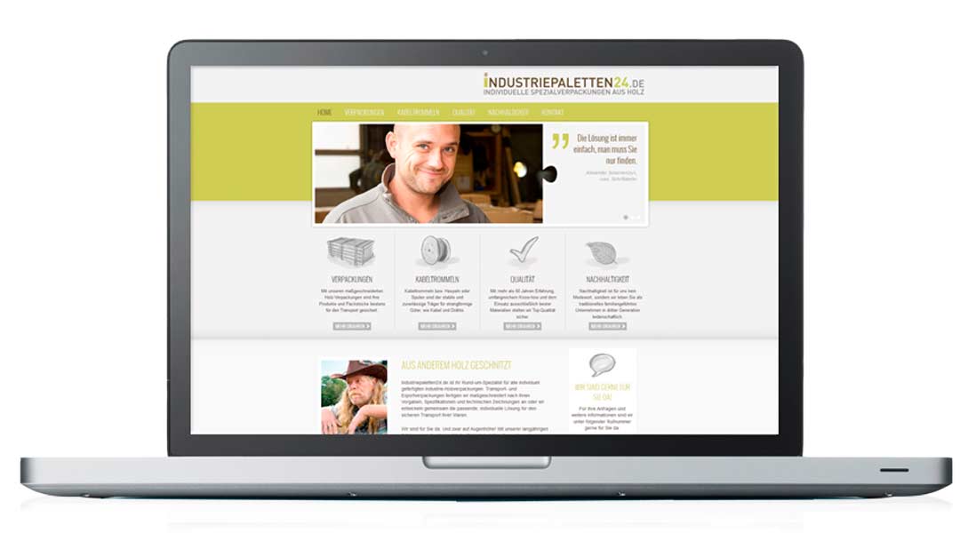 Kuntz Sägewerk, Industriepaletten24, Website