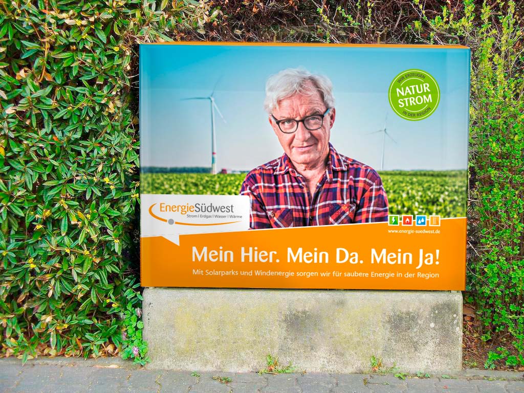 EnergieSüdwest AG, Strom,Werbemittel, Stromkastenhusse
